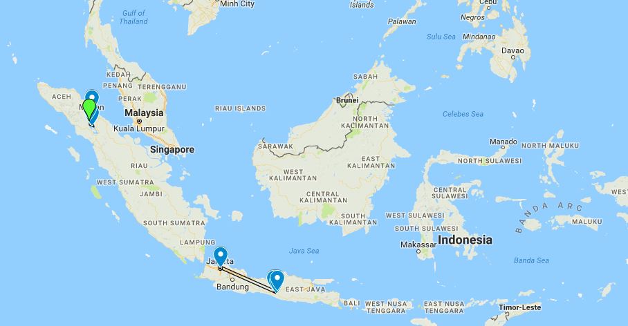map on indonesia